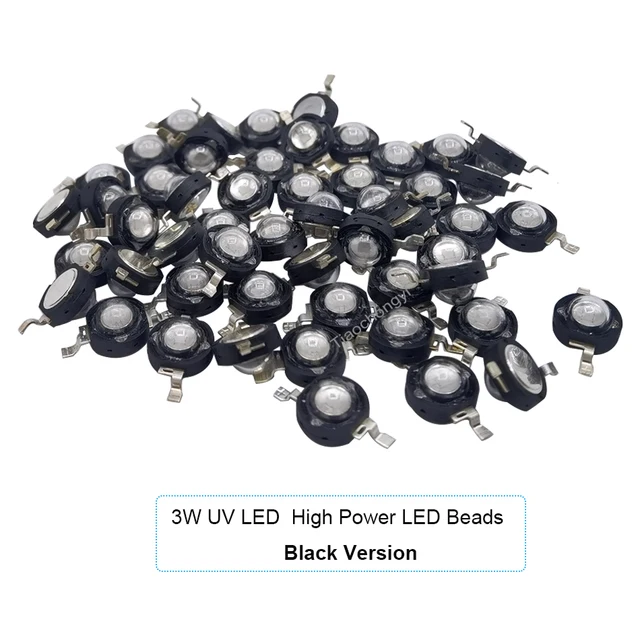 1, 5, 10, Or 50 Pcs 5W High-Power UV LED Chips – 365nm To 420nm, 1400mA Double Chip For DIY & Repair