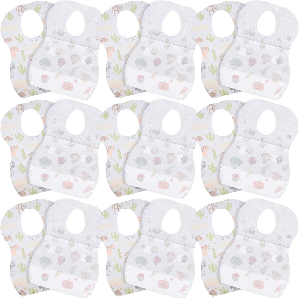

40 Pcs Disposable Bib Baby Meal Apron Portable Eating Kids Absorbent Paper Feeding Bibs
