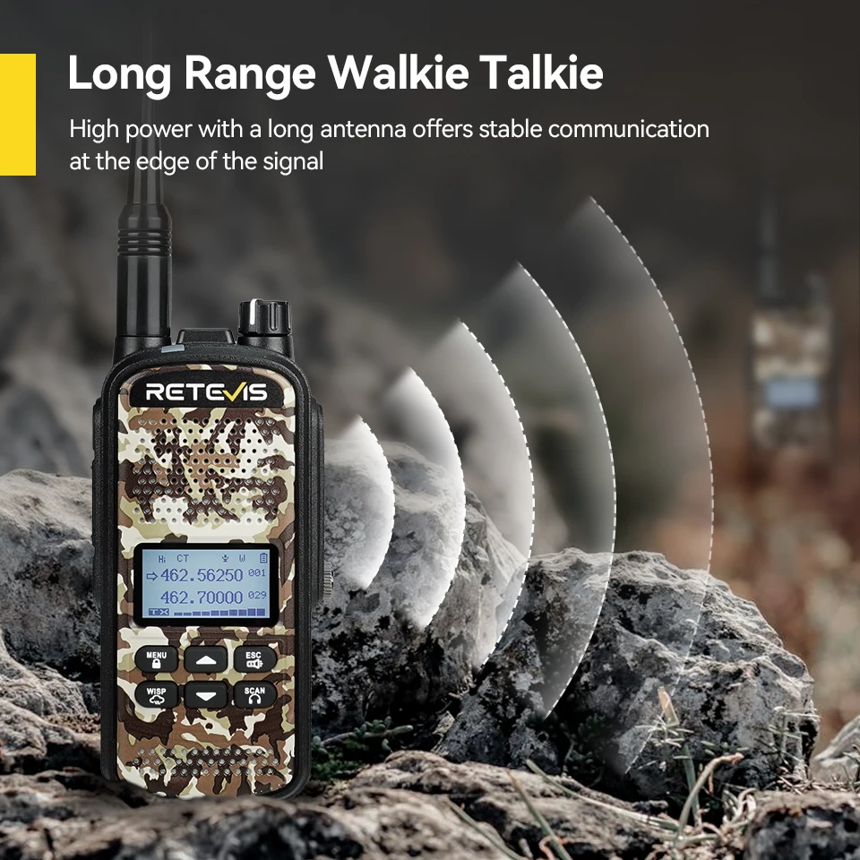 Retevis Walkie Talkie for Hunting EZTalk 62 IP67 Waterproof