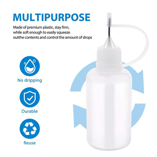 20 Db Precíziós Tipp Applikátor Palack, Üres Ragasztó Palack Kis Ragasztási Projektekhez, Papír Quilling Barkács Kézműves, Akrili - Image 4