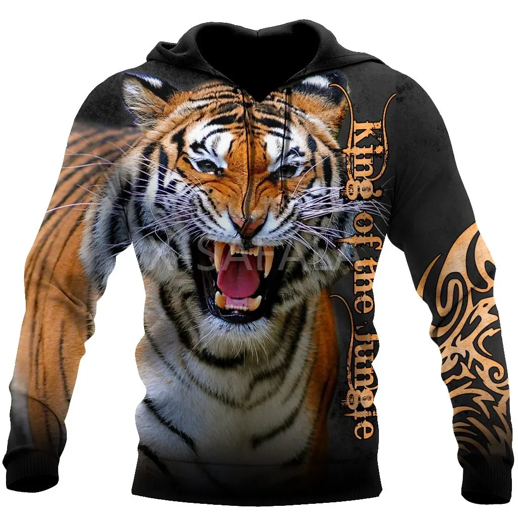 

Tiger King of the Jungle 3D All Print Size XS-7XL Hoodie Man Women Harajuku Outwear Zipper Pullover Sweatshirt Casual Unisex
