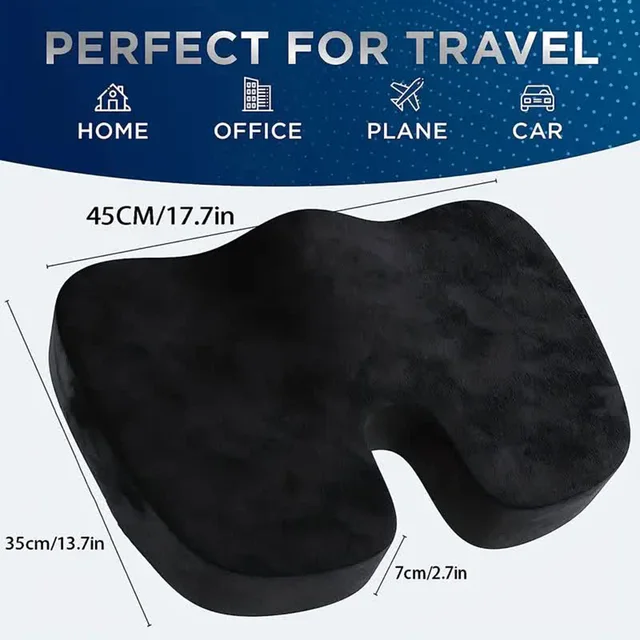 Coussin de siège de voyage en mousse à mémoire de forme, oreiller en forme de U pour chaise, voiture, bureau, soutien des hanches, Massage, oreiller orthopédique 3