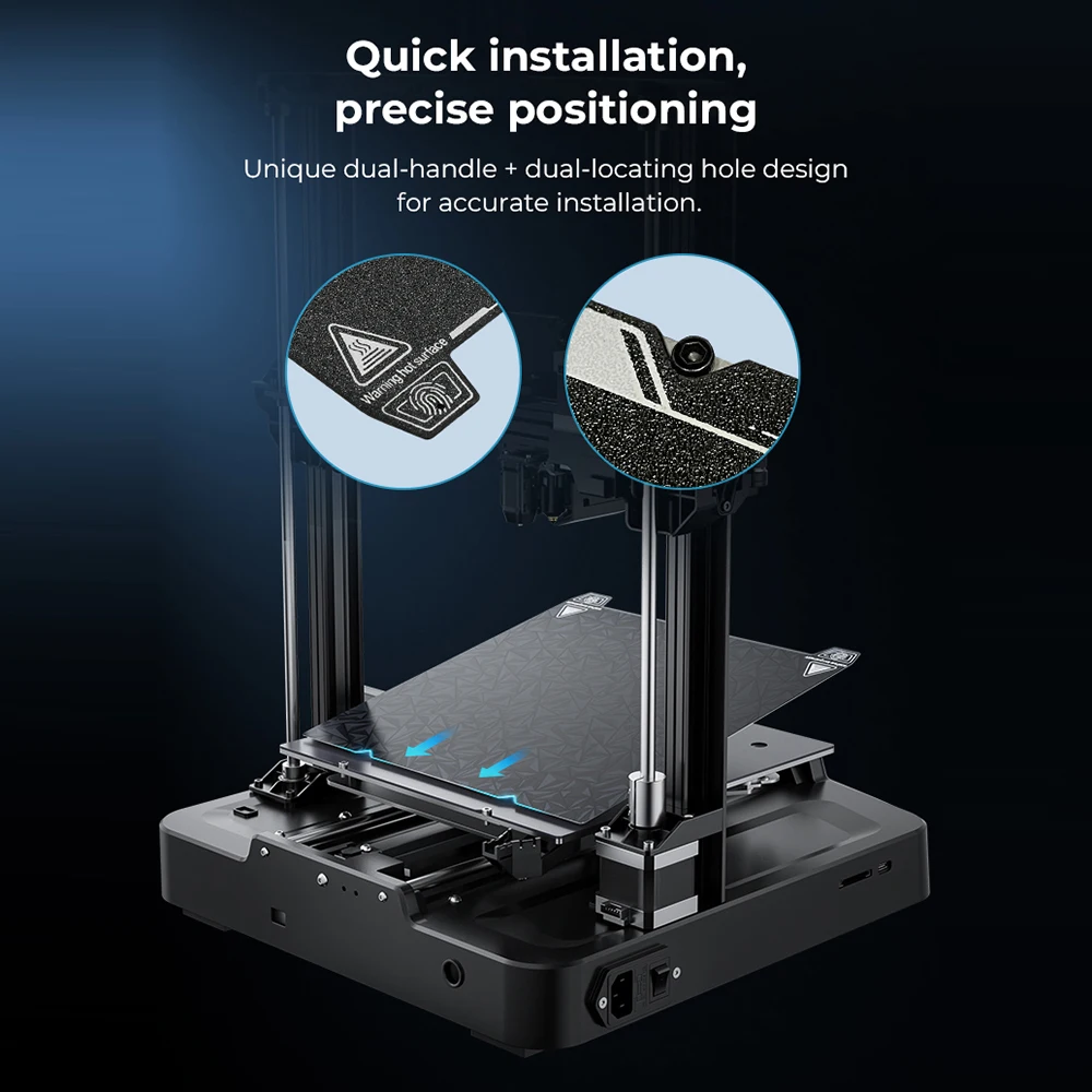 Creality K1 Max 양면 인쇄 플랫폼 보드 키트, 부드러운 마그네틱 스티커 없음, 광택 PEO + 매트 PEI 표면 쉬운 모델