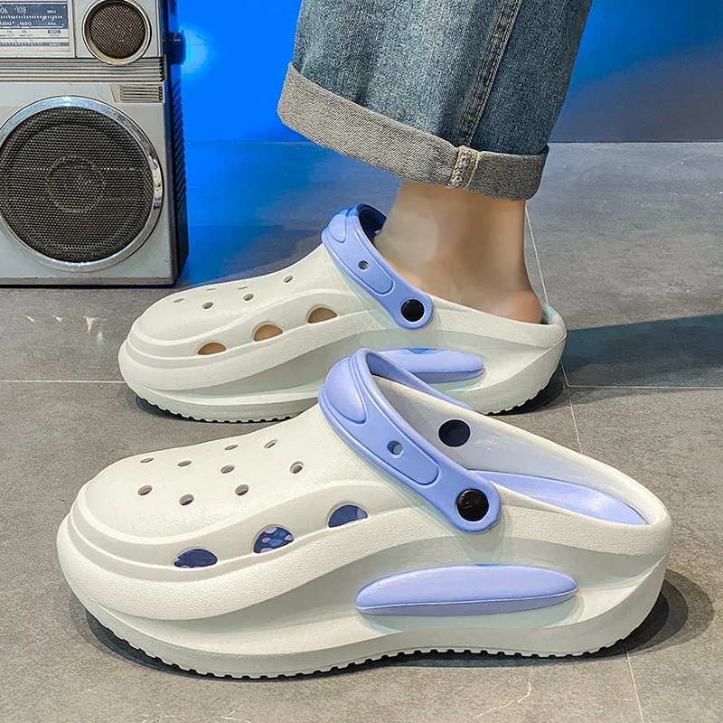 2025 Men and women's new summer thick sole anti-slip wear comfortable sandals beach breathable couple casual slippers men shoes