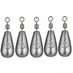 Set of 5 Water Drop Fishing Weights - Various Sizes (10g drop shape)