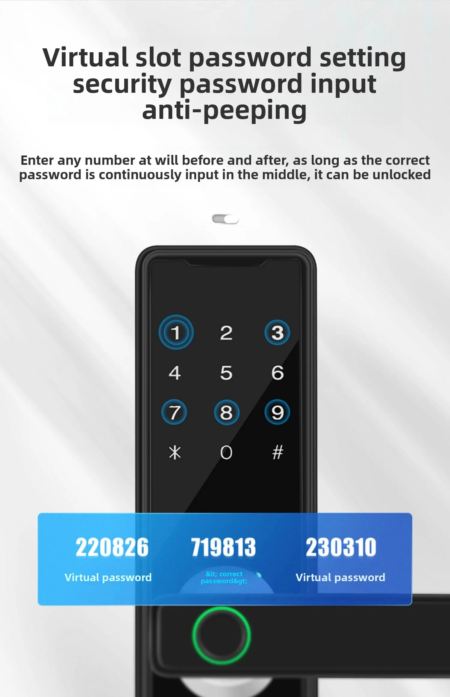 wooden door fingerprint lock household anti-theft door password lock apartment B