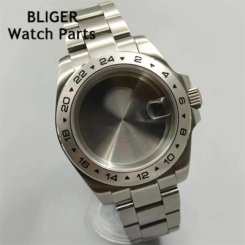 

BLIGER 40mm /43mm Explorer 2 Case Solid bezel Sapphire Glass fit NH34 NH35 NH36 ETA2824 PT5000 Miyota DG2813 3804 movement