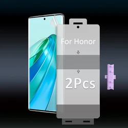 2PCS Hydrogel Gel Full Screen Protector - Soft HD Transparent Guard Film with Fix Tools for Honor X9B (2 Front Film)