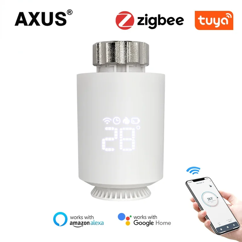 

TRV ZigBee3.0 Smart Radiator Actuator Programmable Thermostatic Radiator Valve Temperature Controller Voice Control via Alexa