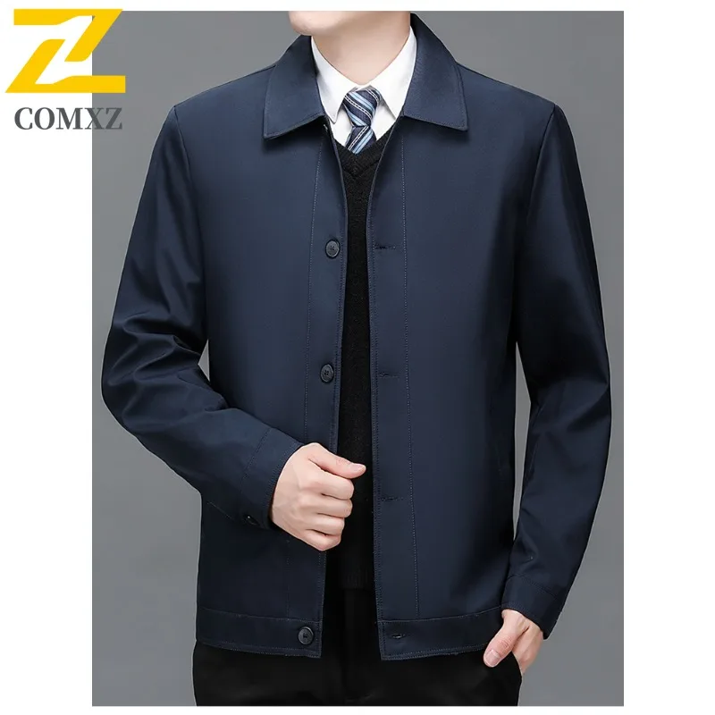Autumn Men's Fleece Work Jacket Waterproof Windproof Business Coat Thickened Warm Fashion Casual Solid color Outerwear New 2025