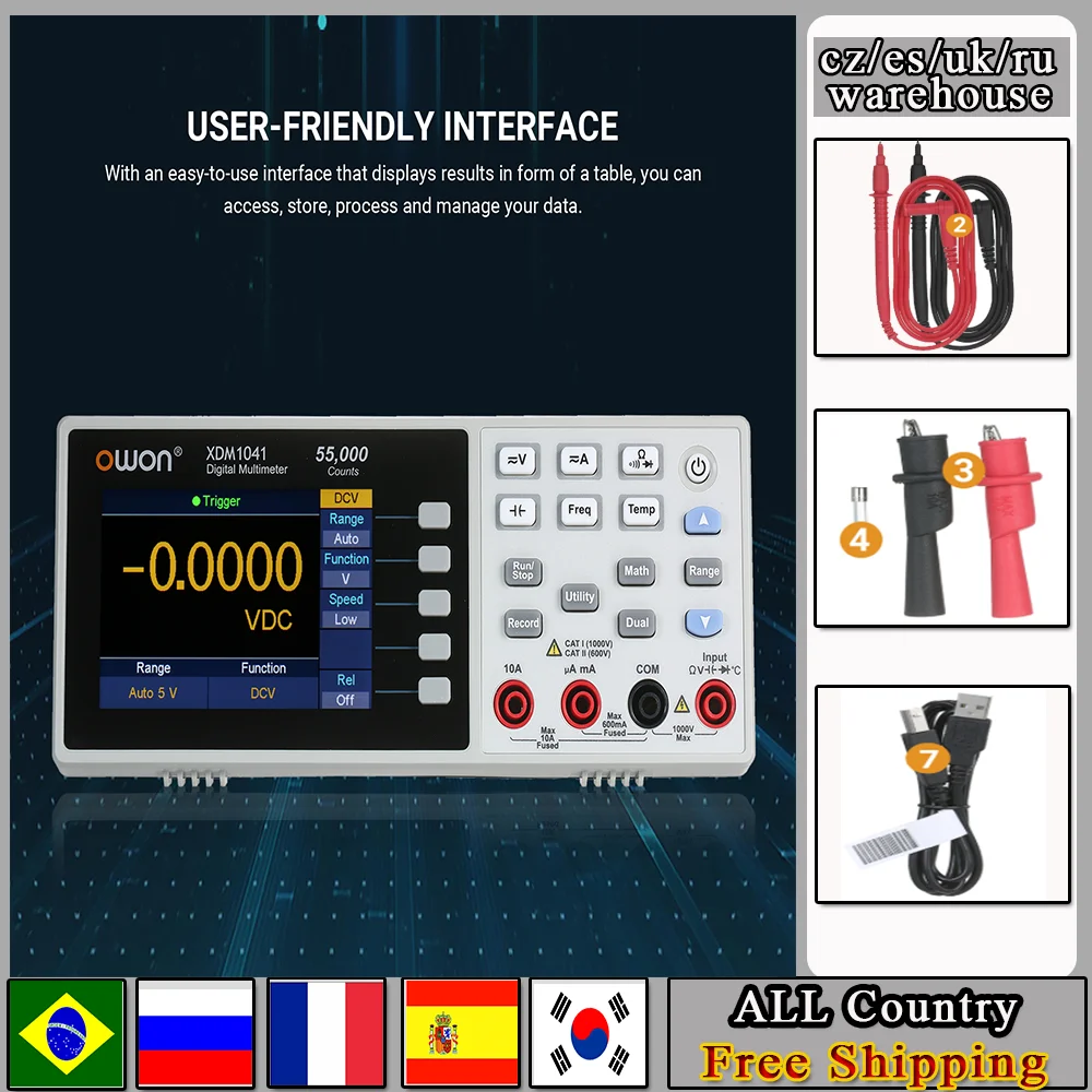 Owon Xdm1041 Usb/rs232 Digital Multimeter 55000 Counts High Accuracy