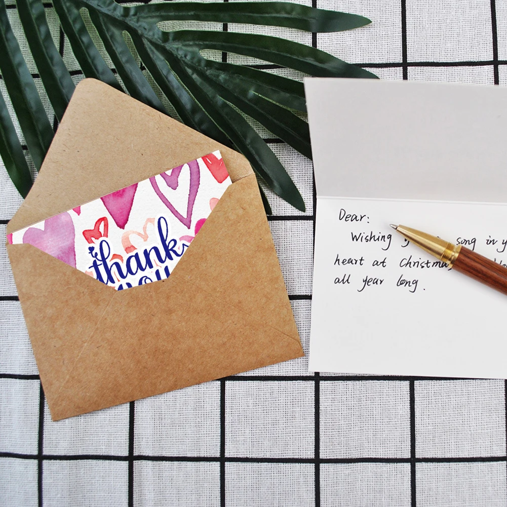 Blank Inside Appreciation Thank You Card Greeting Card with Envelope Sticker 24pcs for Teachers Wedding Party Kids Birthday greeting cards,thank you cards