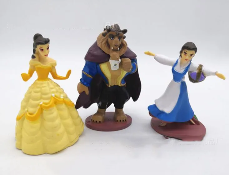 Lot de 6 mini figurines La Belle et la Bête DISNEY pvc - DisneySho