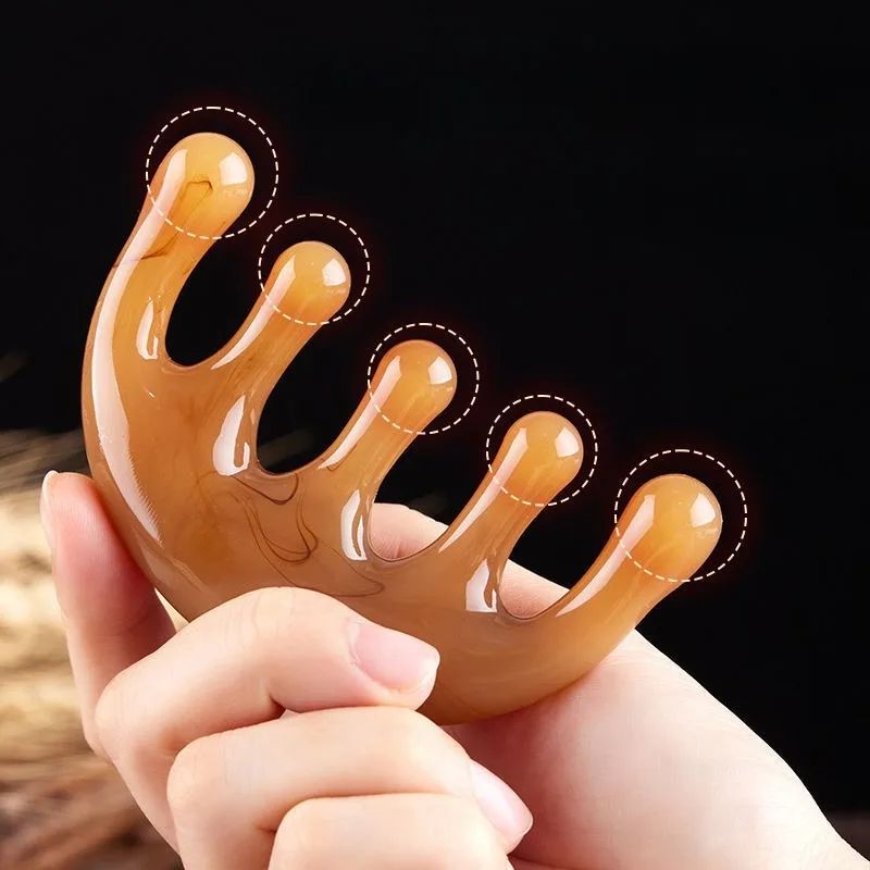 

Meridian Massage Comb Five-Tooth Handleless Chinese Acupuncture Head Comb Blood Circulation Scalp Meridian Comb Scraping Therapy
