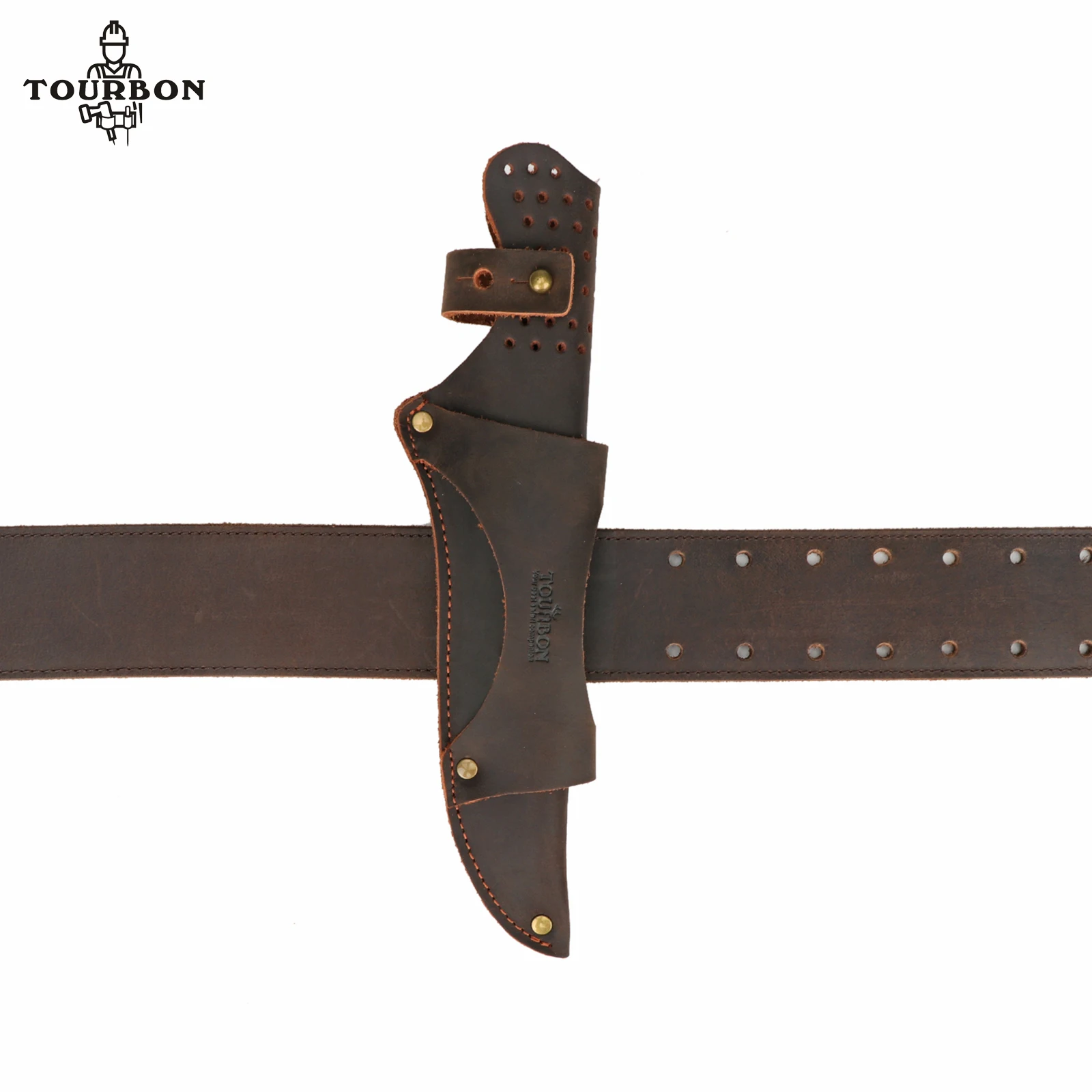 Gaine En Cuir Marron Pour Couteau à Lame Fixe - Fourreau Avec Boucle De Ceinture, Neuf (Chine)