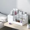 1pc White New Drawer Makeup Storage Box Dormitory Finishing Plastic Shelf Cosmetics Skin Care Dressing Table Desktop 2