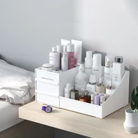 1pc White New Drawer Makeup Storage Box Dormitory Finishing Plastic Shelf Cosmetics Skin Care Dressing Table Desktop 2