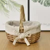 Woven Basket Rattan Storage Basket Flower Girl Hand Basket Handmade Summer Pastoral Style Picnic Basket For Home Wedding Decor 2