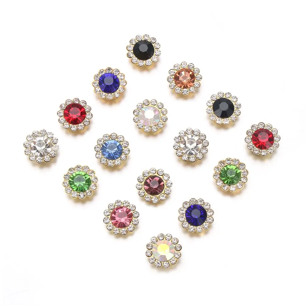 Steel Rhinestone Buttons for DIY Clothing Decoration