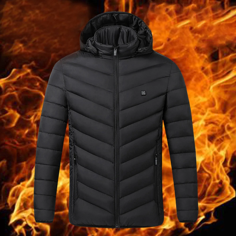  YMADREIG Chaquetas calefactables para hombres y mujeres,  recargables USB 4 zonas de calefacción, abrigos calefactables, carcasa  suave, lavable, equipo de invierno, A01-negro : Ropa, Zapatos y Joyería