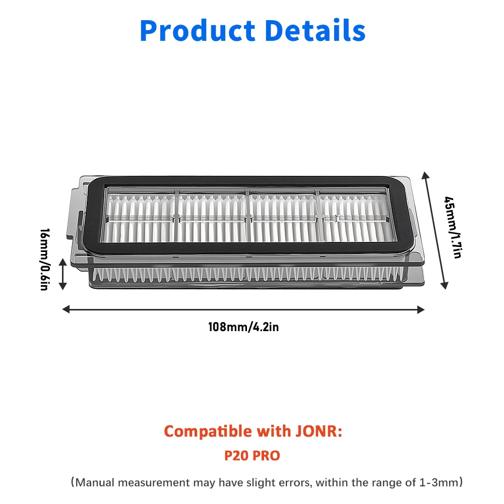 Zubehör für JONR P20 PRO T5 PRO Staubsauger: Hauptrollenbürste, Seitenbürste, HEPA-Filter, Wischtuch, Staubbeutel, Ersatzteile – Detail 21