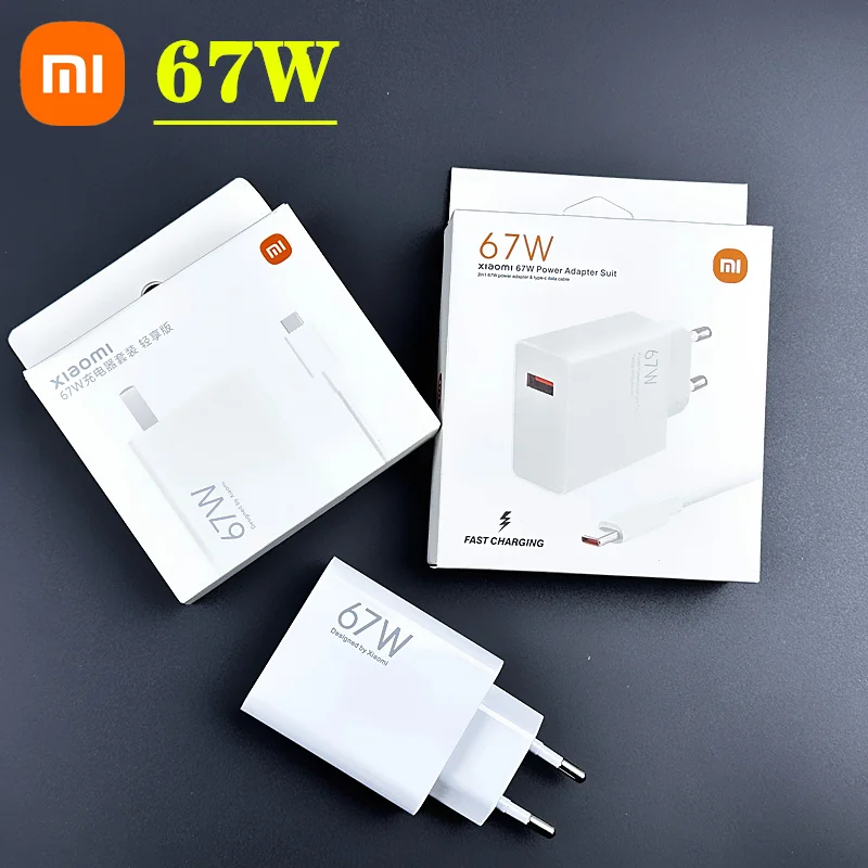 Origianl Xiaomi 67W Turbo charger EU Fast Charge Power Adapter 6A Type C Cable For Mi 11 Ultra Redmi note 10 11 k40 K50 pro