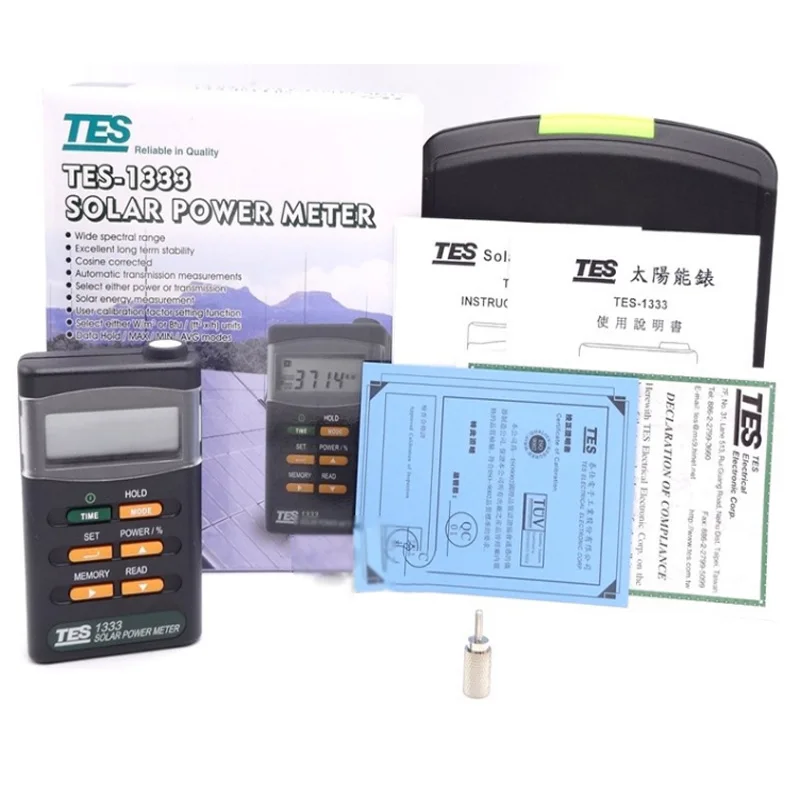 TES-1333R RS-232 Interface Datalogging Solar Power Meter