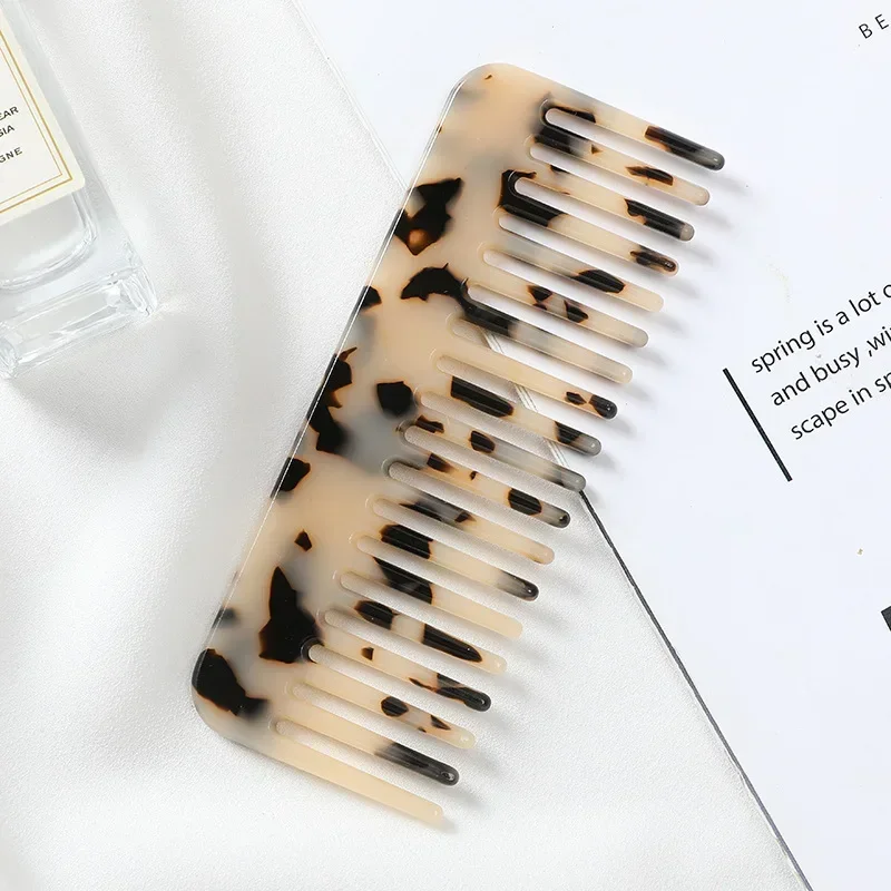 Korean Fashion Design Hair Comb Wide Teeth Acetate Hairdressing Comb Anti-static Massage Hairbrush Colorful Hair Styling Tools 5