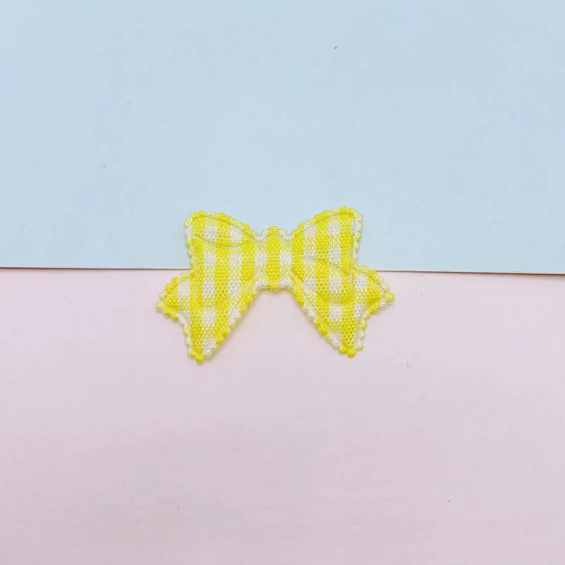 70 Stück Gitter Stoff Herz Bowknot gepolsterte Applikationen für DIY Haars pange Zubehör Kleidungs stück Kopf bedeckung Dekor Patches – Detail 7