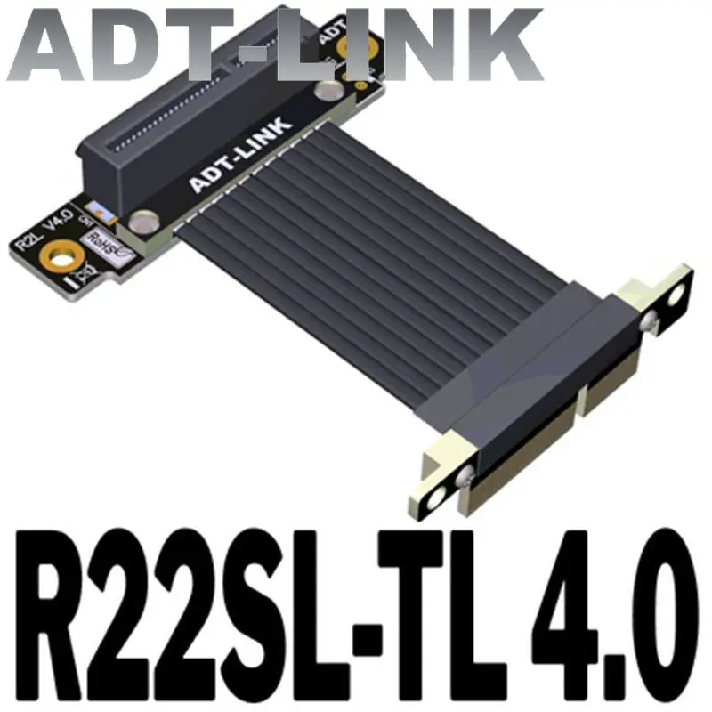 Pci-e x4 para x4 Girar 90 Graus Vertical Ângulo Direito Extensão Cabo Duplo Cotovelo 90 Graus Pci Express 4.0 4x Riser Cabo
