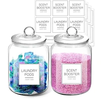 Laundry Pods Glass Jars - Half Gallon Airtight Containers for Organization and Storage Laundry Room Detergents Powder 1