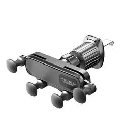 Universal Gravity Car Phone Holder - Shockproof Air Vent Mount for 4.7 - 7 inch Smartphones (Black 2)