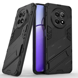 Rugged Armor Shockproof Protective Phone Case with Kickstand - Durable Hard PC Bumper for Realme 12X 5G (Black)