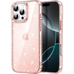 Gold Glitter Phone Case - Chic Protective Cover - iPhone 17 (Pink)