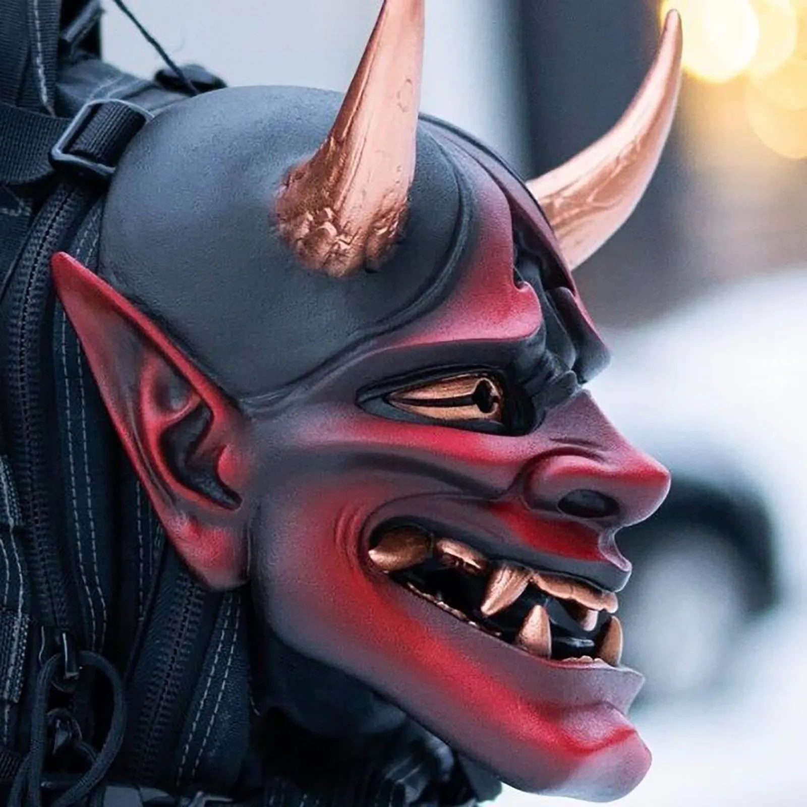 Máscara De Cosplay De Demonio Japonés Samurai Oni – Máscara De Plástico Gruo De Terror Prajna Hannya Evil Killer Para Accorios De Disfrac De Fita De Halloween De 9,09 € | DHgate