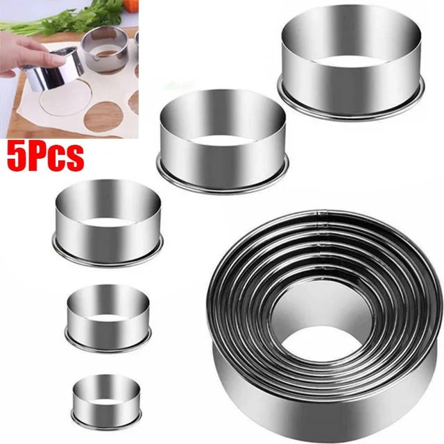 12 Piece Circle Stainless Pastry Donut Cutter Set Round Cookie Cutters  Circle Baking Metal Ring Molds