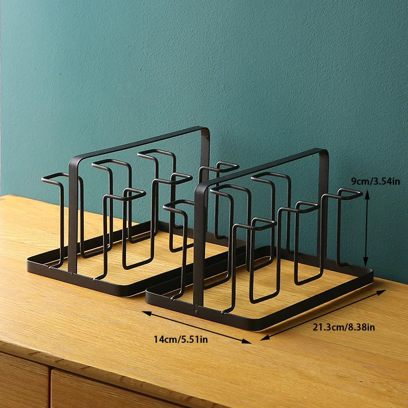 Steel Bottle Cup Hanging Drying Rack 6 Hook Organizer Drinking Glass Containers Protective Rubber Ends Hooks