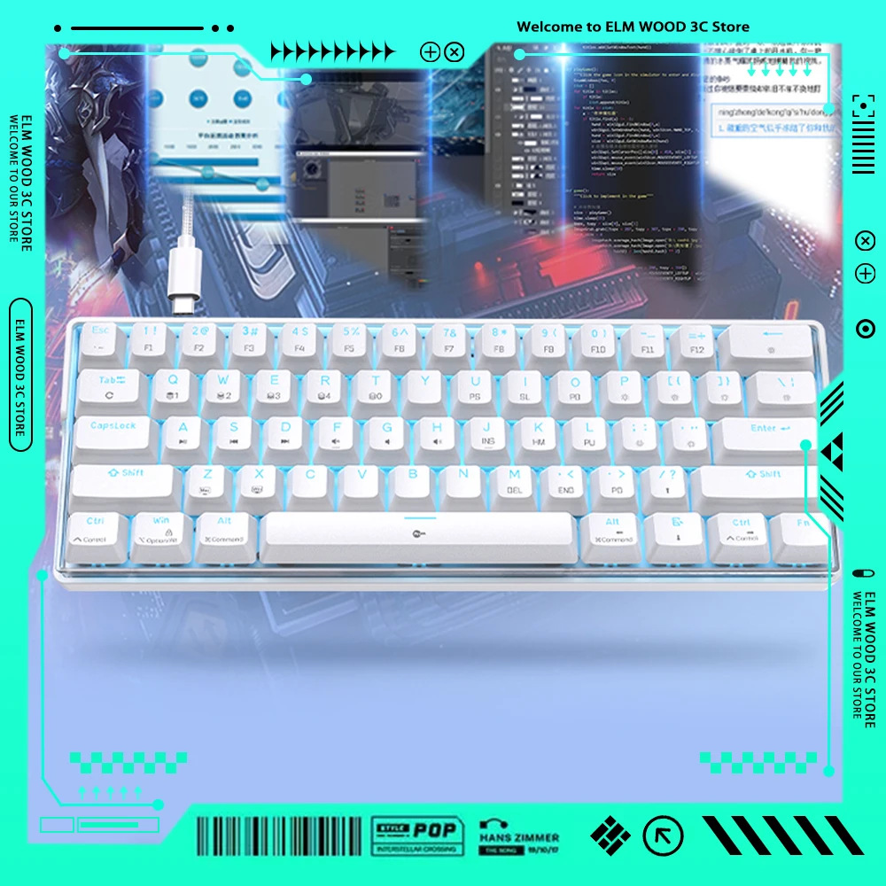 Механическая клавиатура KEMOVE K61SE, клавиатура с RGB подсветкой, горячая переключение, эргономичная портативная игровая клавиатура PBT, клавиатура для ПК, блестящий подарок