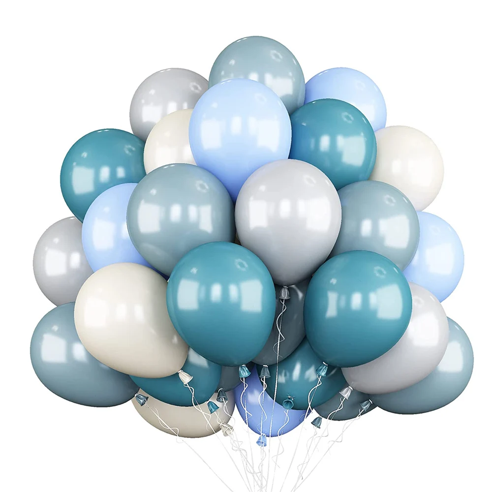 5/10/12/18inch Dusty Blue Balloons Retro Matte Haze Gray Baby Blue Balloons for Birthday Wedding Party Baptism Baby Shower Decor