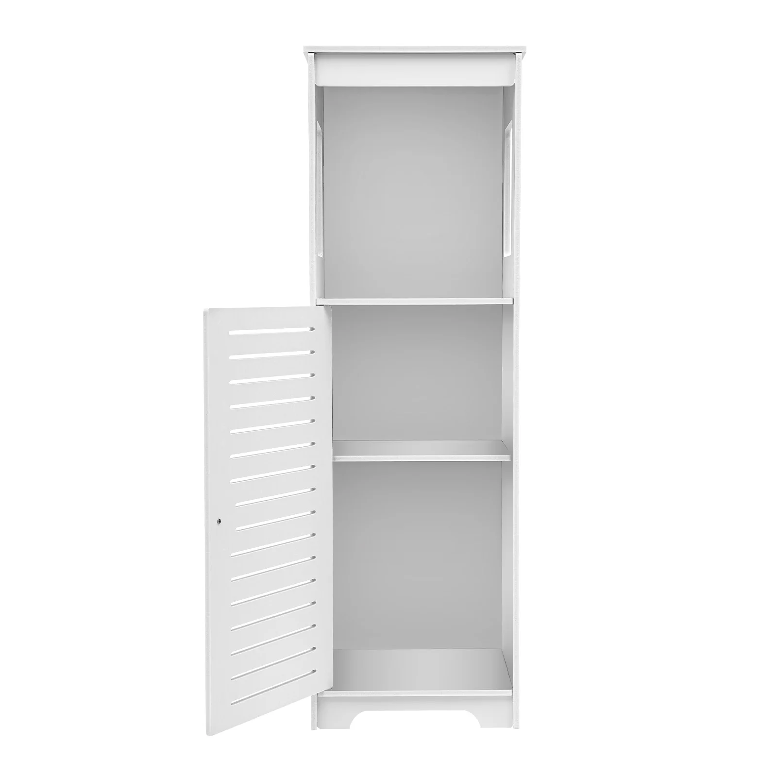 3-stöckiger Badezimmer-Aufbewahrungsschrank Schmal 2,5kg Tragkraft Bodenschrank-Organizer mit Tür 28*25*90cm Freistehender Toilettenpapierhalter – Detail 9