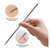 4Pcs Blackhead Acne Remover Set Beauty Skin Care Pore Cleaner Acne Needle Pimple Stainless Steel Pimple Needles Removal Tools 5