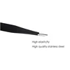 2Pcs Stainless Steel Precision Tweezers Point Drilling and Hair Removal Clamp Durable Nail Tool Straight, Curved Black Wholesale 5