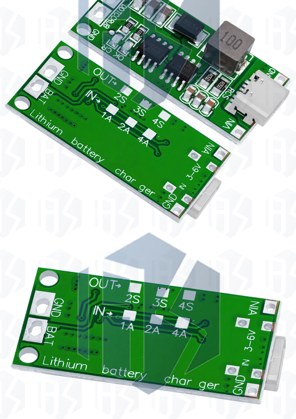 EGBO Step Up Boost Li-Ionen-Ladegerät, 2S, 3S, 4S, Typ-C 8,4 V, 12,6 V, 16,8 V, LiPo-Polymer, 1 A 2 A 3 A 4 A 18650 Lithium-Akku – Detail 10