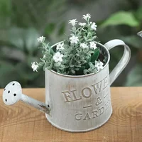 Creative Flower Vase Can Rustic Iron Metal Jug Pitcher Tin Bucket Watering Can Shape Portable Pot for Home Wedding Party Decor 1