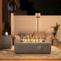 Outdoor Fire Pit Table Propane Gas Fire pits Outdoor Fireplaces 43″ Rectangular Firepit Table, 50,000 BTU Fire Table for Patio 2