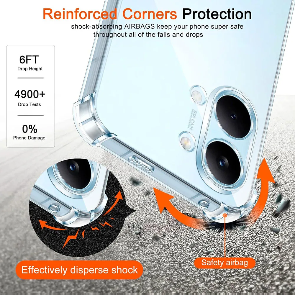 Ultra-Thin Transparent Shockproof Silicone Case Cover