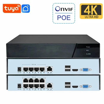 SmartCnet 4K 8MP Tuya Smart Life 8CH 4CH POE ONVIF NVR Video Recorder H.265 IP Camera CCTV System Network P2P Video Surveillance 1