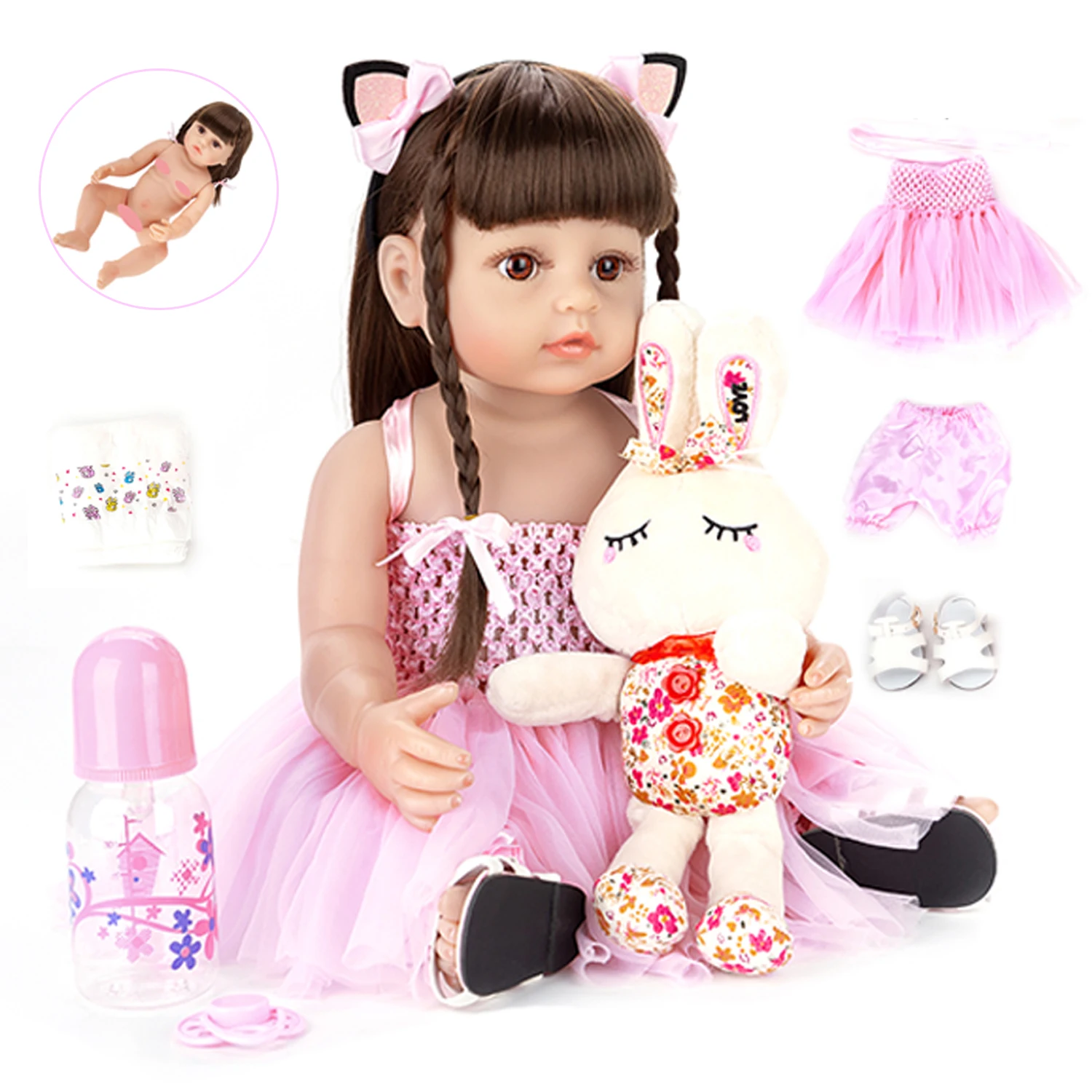 Bebe Reborn Original Girafinha Menina 100% Silicone 48cm Pode dar Banho -  Produtos Importados Brasil - Qualidade, Preço Baixo e Frete Grátis!