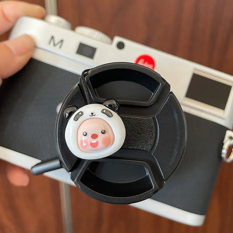 Adorable Cartoon Camera Lens Cap Keeper with Anti-Lost Strap - Universal Accessories
