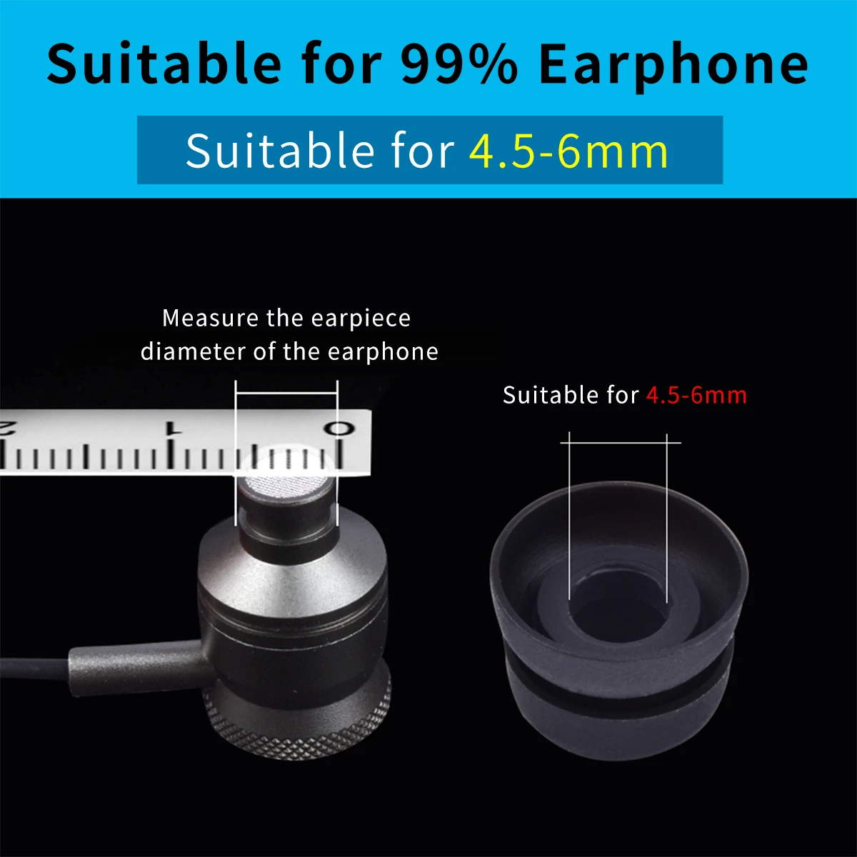 6Pcs Silicone Ear Tips for JBL Project Rock Eartips UA FLASH TWS Tips IE80 4.5-6mm Diameters Anti-Slip Avoid Falling Off